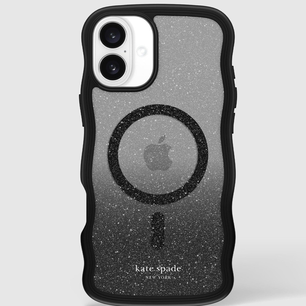 kate spade Glitter MagSafe iPhone Case in Black and Silver